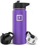 Iron Flask Sports Water Bottle - 18 Oz,3 Lids (Straw Lid),Vacuum Insulated Stainless Steel, Modern Double Walled, Simple Thermo Mug, Hydro Metal Canteen (Violet)