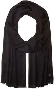 Calvin Klein Women's Pashmina Scarf, black solid, One Size, Black Solid, One size