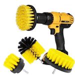 Drill Brush Attachment Set - Power Scrubber Brush Cleaning Kit - All Purpose Drill Brush for Bathroom Surfaces, Grout, Floor, Tub, Shower, Tile, Corners, Kitchen, Automotive, Grill - Fits Most Drills