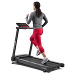 Sunny Health & Fitness Slim Interactive Auto Incline Smart Foldable Treadmill for Home, Brushless Treadmill Walking Pad with 12 Levels Incline, Bluetooth Compatible with SunnyFit App, LED Display