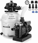 VIVOHOME 13 in Sand Filter Pump for Above Ground Pool, 0.75 HP 3618 GPH, Swimming Pool Filter System with 24H Timer & 6-Way Valve, High-Efficiency Filtration for Pools Up to 15,000 Gallons