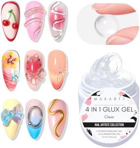 Makartt 3D Gel Nail Art: Clear Solid Builder Nail Gel 4 in 1 Non-sticky for Extension UV Glue for Acrylic Nails Rhinestones 3D sculpting Hard Gels UV/LED Lamp Required 15ml