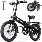 isinwheel U5Pro Electric Bike for Adults, 500W Folding Ebike with 80KM Pas Range, 32KM/H Speed, 48V 7.8Ah Removable Battery, 20" Lightweigt Fat Tires Electric Bicycle with Shelf for Commuting