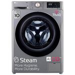 LG 11 Kg 5 Star Inverter Wi-Fi Fully-Automatic Front Loading Washing Machine with Inbuilt heater (FHP1411Z9P, Platinum, AI DD Technology & Steam+ for Hygiene)