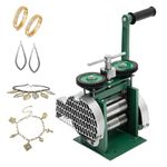 DYRABREST Jewelry Rolling Mill Machine, Manual Combination Rolling Mill Flatten Machine Jewelry DIY Tool Wire Flat Metal Sheet Marking (85mm, Green)