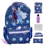 Disney Frozen Backpack for Girls 16 inch - 6 Piece Set, Frozen Bookbag with Lunch Box, Perfect for Back to School & Elementary Age Girls