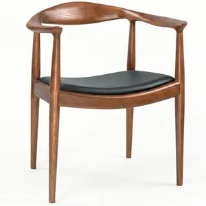 Polynices Mid Century Modern Dining Chair, Pu Upholstered Kennedy Chair, Solid Wood Armchair for Dining Room, Kitchen Office, Living Room .(Walnut)