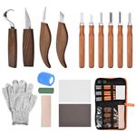 Wood Carving Tools, 17 in 1 Whittling Kit, Woodworking Kit, Chrome Vanadium Steel Carving Wood Whittling Kit for Beginners with Storage Bag, for Craft Lovers Wood Working Projects Tools