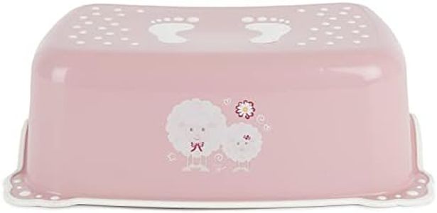 Bieco Sgabello per Bambini Pecora Rosa | Funzione Antiscivolo | Gradino Singolo Altezza 14cm | Dimensione 42x28cm | Sgabello bambini | Gradino Bambini Scalino per Bambini Bagno Sgabello Bambini Bagno