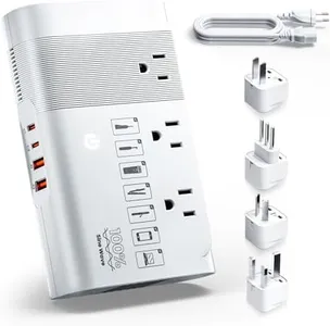 DOACE 500W Universal Travel Adapter 220V to 110V Voltage Converter, Pure Sine Wave European Travel Plug Adapter Converter, Transformer for US to Most Europe，UK/AU/EU/IT with 3 US Outlets & 4 USB