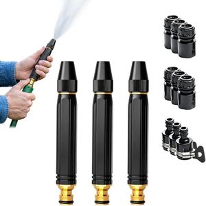 Heavy Duty High Pressure Hose Nozzle, 2026 Upgrade Adjustable Booster Home High Pressure Car Wash Water Gun with Booster Nozzle, Pressure Washer Hose Attachment for Plant Watering Lawn Car (A*3)