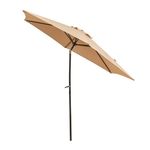 BIRCHTREE 2.5M Aluminium Garden Parasol Tilt Crank Mechanism Outdoor Patio Sun Shade Canopy Umbrella 6Rib BT-GP01 Beige