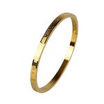 Jarlinwel Gold Silver Plated Bracelets for Men Women Roman Numeral Bangle Bracelet Stainless Steel Personalized Engraved Unisex Gift, Stainless Steel, no gemstone