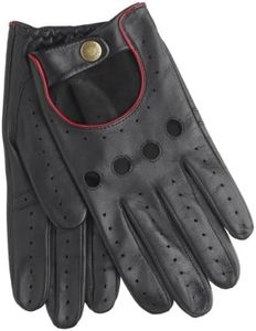 Dents Mens Delta Leather Driving Gloves - Red - Medium