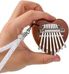 Alnicov Mini Kalimba 8 Keys Thumb Piano,Portable Marimba Solid Wood Finger Thumb Piano,Pocket Musical Gifts for Beginners(Heart-shaped)