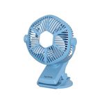 Lifelong 125mm Rechargable Fan with Clip & LED Light|Portable Fan, USB Fan, Mini Fan, Table Fan, Small Fan, Car Fan, Kitchen Fan|5hr Battery Back-up, 3 Speed Settings, Low Noise, Energy Efficient