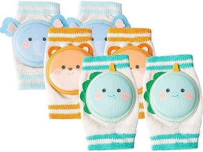 Tokcom Baby Knee Pads for Crawling, Toddler Leg Warmer, Infant Kneepads, Adjustable Elastic Leg Warmers, Black Leg Protector (For Boy, Middle)