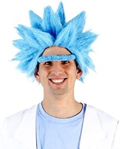Costume Agent Adult Deluxe Ricky Sanchez Blue Wig and Eyebrow Cosplay Accessory