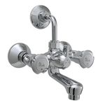 Plumber Nectar 15mm or 0.5-Inch Wall Mixer with Bend (Chrome), Brass