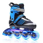 PAPAISON Adjustable Inline Skates Boys Ages 4-12, Roller Skates for Girls Kids with Full Light Up Wheels, Outdoor Blades Illuminating Skates for Children Teens Women