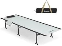 KingCamp Camping Cots for Adults, 1000D Cationic Oxford Heavy Duty Folding Cot, Extra Wide 28" Ultralight Portable Sleeping Bed for Tent, Office Nap, Travel, Supports 441 lbs with 7075 Aluminum Frame