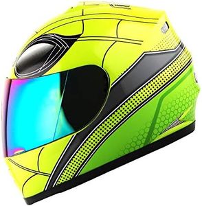 WOW Motorcycle Full Face Helmet Street Bike BMX MX Youth Kids Spider Green