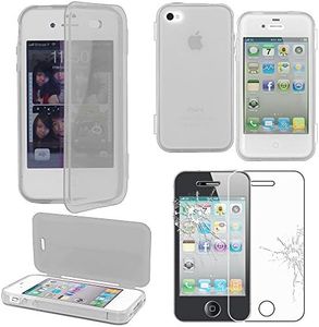 ebestStar - Cover Compatibile con iPhone 4, 4S Custodia Silicone Portafoglio Gel TPU, Protezione Anti Shock AntiGraffio Antiscivolo, Trasparente + Pellicola Vetro Temperato