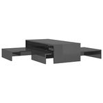 vidaXL Accent Coffee Table Set - Square, High Gloss Grey, Made from Engineered Wood, Nesting, Multipurpose, with Hidden Storage - Modern Design for Home Living Room