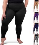 ABSOLUTE SUPPORT Plus Size Footless Compression Thigh Highs (20-30mmHg) - Enhanced Comfort During Nursing & Pregnancy, Black, Large
