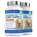 Senior Dog Joint Supplement High Strength With Turmeric Glucosamine & Green Lipped Mussel | For Older Stiffer Dogs Age 8+ | 120 Chewable Tablets | Made In The UK (2 Pots(240 Tablets))