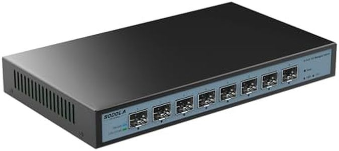 SODOLA 8 Port 10G Web Managed Switch,8X10G SFP+ Ports, Link Aggregation/QoS/VLAN/IGMP, Wall Mounted Fanless 10Gb Multi-gig Network Switch
