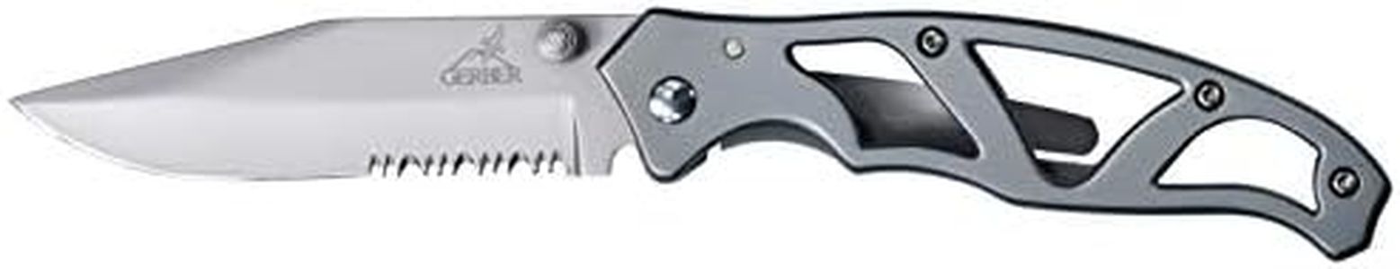 Gerber Couteau de Poche Pliant à Lame crantée, Paraframe I, Longueur de Lame : 7,6 cm, Acier Inoxydable, 31-003626