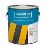 T A Paints Ltd Non Slip Floor Paint 1L BS 08 E 51 Yellow Hard Wearing Quick Drying Floor Paint for Garage Workshop Factory Concrete Wood Metal Stone & Brick