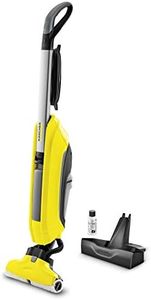 Kärcher FC 5 hard floor cleaner - electric floor cleaner for 60 sqm - effortless cleaning in one go including pair of universal rollers and 30 ml RM 536 cleaning agent, 1 piece (pack of 1), yellow