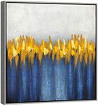 Wieco Art Silver Framed Large Abstr