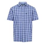 Champion Mens Croyde Seersucker Casual Short Sleeve Shirt Blue XL