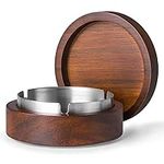 Wooden Ashtray with Lids, Windproof