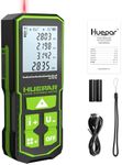 Laser Distance Meter 120M/393Ft, Huepar IP54 Laser Measure with 2 Bubble Levels, Portable Laser Rangefinder Digital Distance Meter with 4 Line LCD Display and Big Clear Backlight (Battery Included)