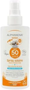 ALPHANOVA Spray solaire bébé SPF50 - sans parfum - Très haute tolérance - Naturel et BIO - 125g
