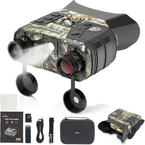 WOSPORTS 4K Infrared Night Vision Goggles – 1300FT Range, 8X Digital Zoom, 32GB Card, 15H Battery – Camo s for Survival, Camping, Gift for Men