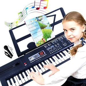 SEMART keyboard Piano Digital electric piano portable electronic music keyboard 61 key piano toy for kids beginner children toddler musical instruments w/microphone stand USB christmas Birthday gift