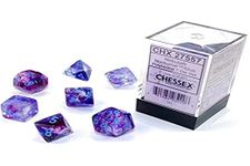 DND Dice Set-Chessex D&D Dice-16mm Nebula Nocturnal Blue Luminary Plastic Polyhedral Dice Set-Dungeons and Dragons Dice Includes 7 Dice - D4 D6 D8 D10 D12 D20 D% (CHX27557)