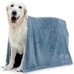 Lucky Paws® UK Dog Towel – Extra Large 140x70cm – Super Absorbent, Luxuriously Soft & Fast Drying Microfibre Towel – Premium Dog Towels for Drying Dogs (Pack of 1, Petrol Blue/Grey)