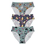 Mumeson Women No Show Invisible Briefs Underwear Animal Print Elastic Bikini Hipster Panties for Bachelorette Party, Pack of 3 (Yq569-1), X-Large