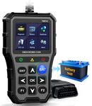 AMTIFO OBD2 Scanner with Battery Tester - Diagnostic Tool for Cars, Check Engine Light & Emissions Readiness, Real-Time Data, Plug & Play, Multilingual, Support All Vehicles