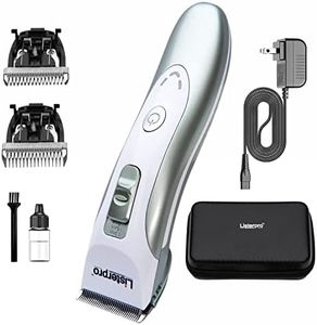 Listerpro Dog Clippers Professional Heavy Duty Dog Grooming Clipper Low Noise High Power Rechargeable Cordless Pet Grooming Tools for Small & Large Dogs Cats Pets (with Blade 1mm 3mm 6mm)