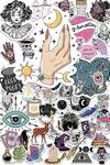 Spooky Stickers for Water Bottles Kindles, 50PCS Boho Witchy Aesthetic Stickers for Adults, Waterproof Cute Hippie Celestial Stickers for Laptop Book Car Skateboard, etc.