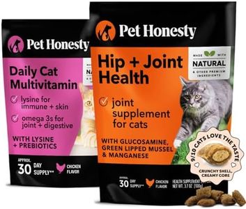Cat Multivitamin + Cat Hip & Joint Daily Essentials Bundle - Crunchy & Creamy Chews for Immune Health, Joint Support, and Skin & Coat