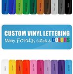 Custom Vinyl Sticker Decal Personalized - Make Your Own Name Sign Letters Initial Phrase or Quote, (20 Fonts/18 Colors/15 Sizes) Laptop MacBook Cars Walls Window Windshield Computers Lettering DIY