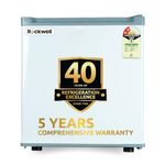 ROCKWELL 47L Mini Fridge with Freezer, 2 Star, 5 Year Warranty, Direct Cool Technology, Adjustable Shelves, Ideal for Bedroom, Small Spaces, Hostels, and Offices, White
